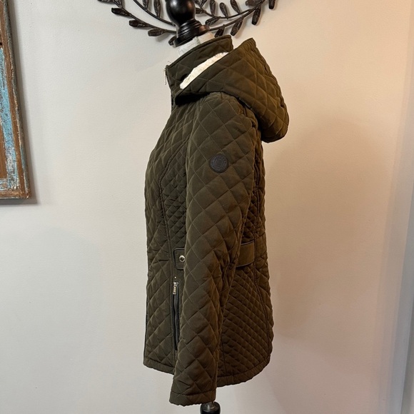 Laundry By Shelli Segal Olive Quilted Puffer Jacket EUC S - Picture 5 of 15